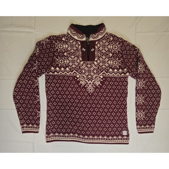 Dale of Norway Sweaters - Dale of Norway Womens Sweater Size Small Peace Knit Fair Isle Knit Wool Red